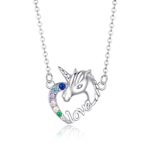 (image for) Pandora Style Silver Cute Unicorn Necklace - SCN348