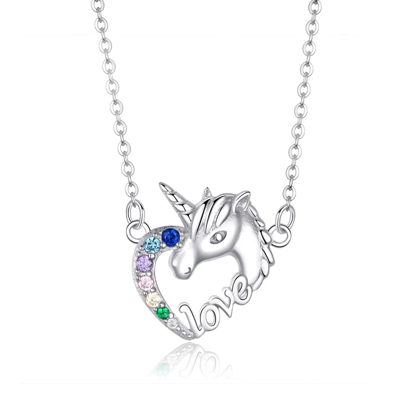 (image for) Pandora Style Silver Cute Unicorn Necklace - SCN348 - Product Image