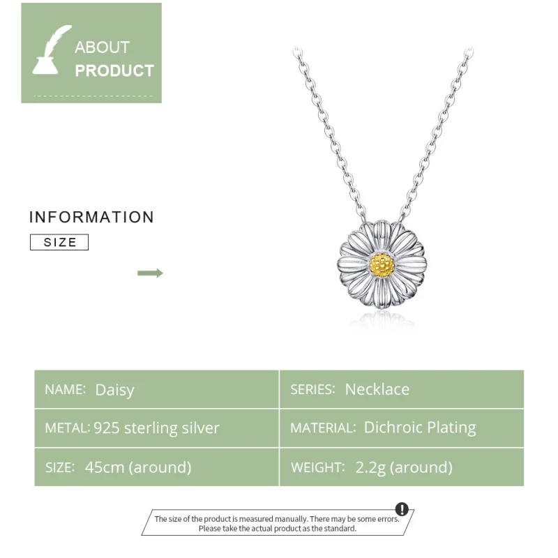 (image for) Pandora Style Silver Daisy Necklace - SCN370 - View 3