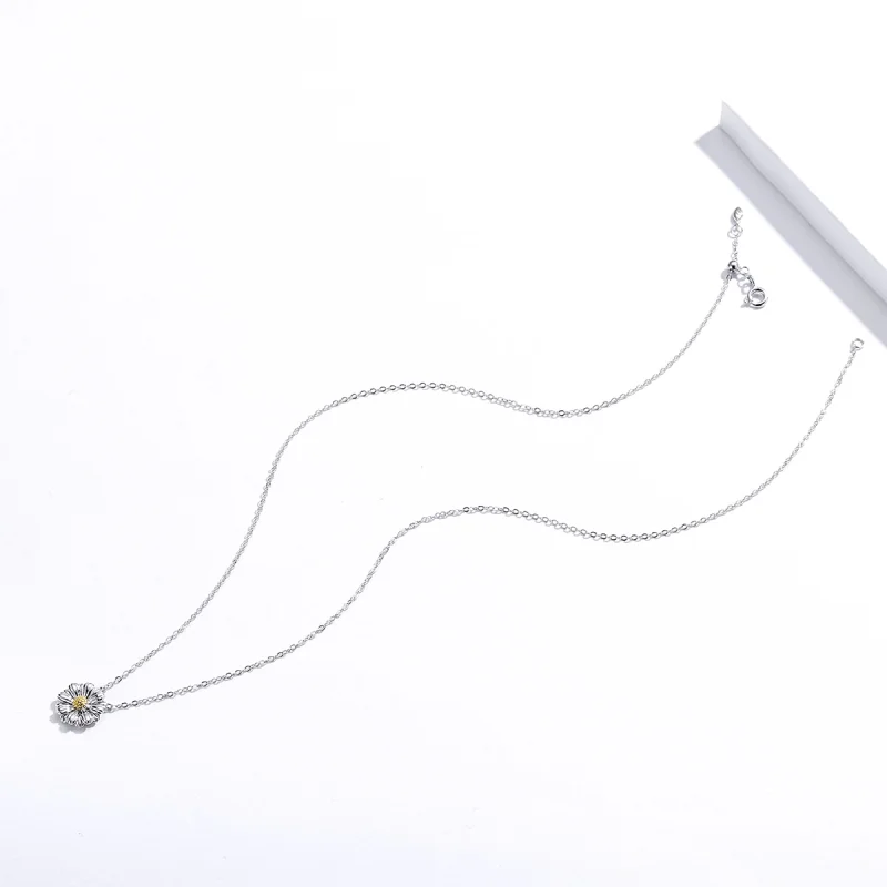 (image for) Pandora Style Silver Daisy Necklace - SCN370 - View 2