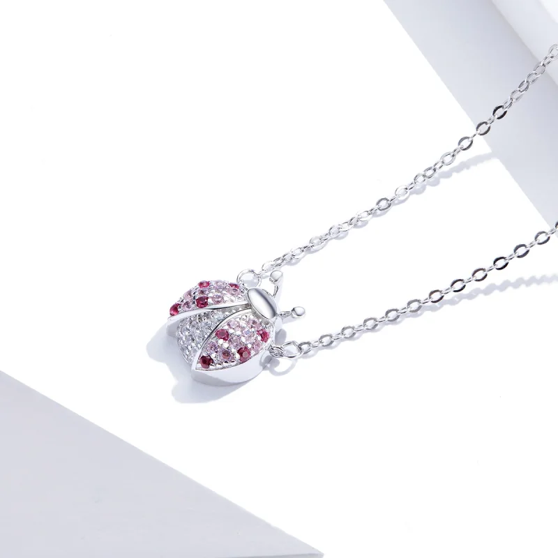 (image for) Pandora Style Silver Dazzling Ladybug Necklace - SCN400 - View 5