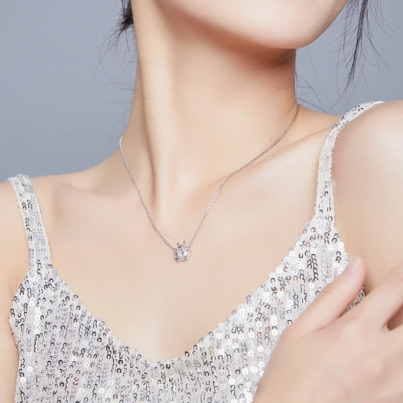 (image for) Pandora Style Silver Dazzling Ladybug Necklace - SCN400 - View 9