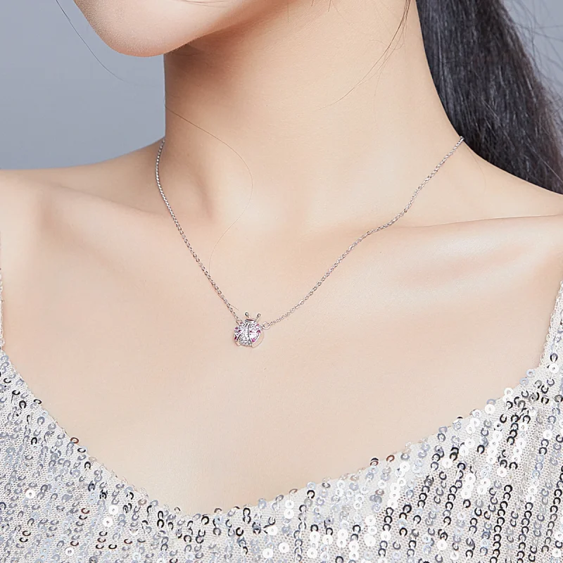 (image for) Pandora Style Silver Dazzling Ladybug Necklace - SCN400 - View 11