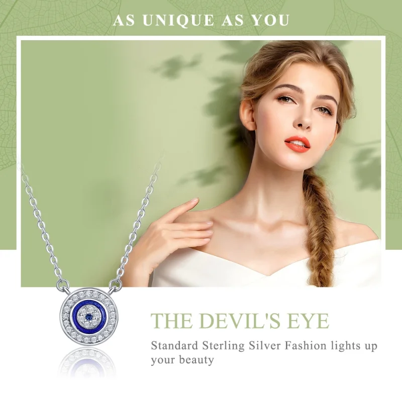 (image for) Pandora Style Silver Devil's Eye Necklace - SCN165 - View 3