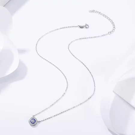 Pandora Style Silver Devil's Eye Necklace - SCN165