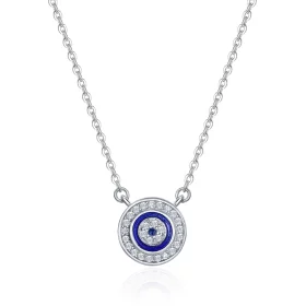Pandora Style Silver Devil's Eye Necklace - SCN165