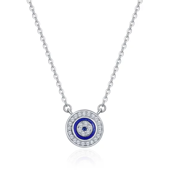 Pandora Style Silver Devil\'s Eye Necklace - SCN165