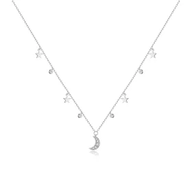 Pandora Style Silver Dream Star Moon Pendant Necklace - SCN420 Pandora Style Silver Dream Star Moon Pendant Necklace - SCN420