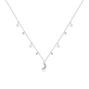 (image for) Pandora Style Silver Dream Star Moon Pendant Necklace - SCN420