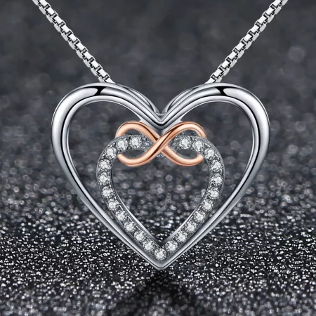 Pandora Style Silver Exquisite Heart Necklace - SCN121