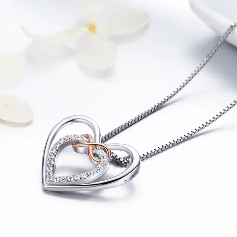 (image for) Pandora Style Silver Exquisite Heart Necklace - SCN121 - View 6