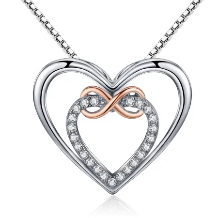 Pandora Style Silver Exquisite Heart Necklace - SCN121