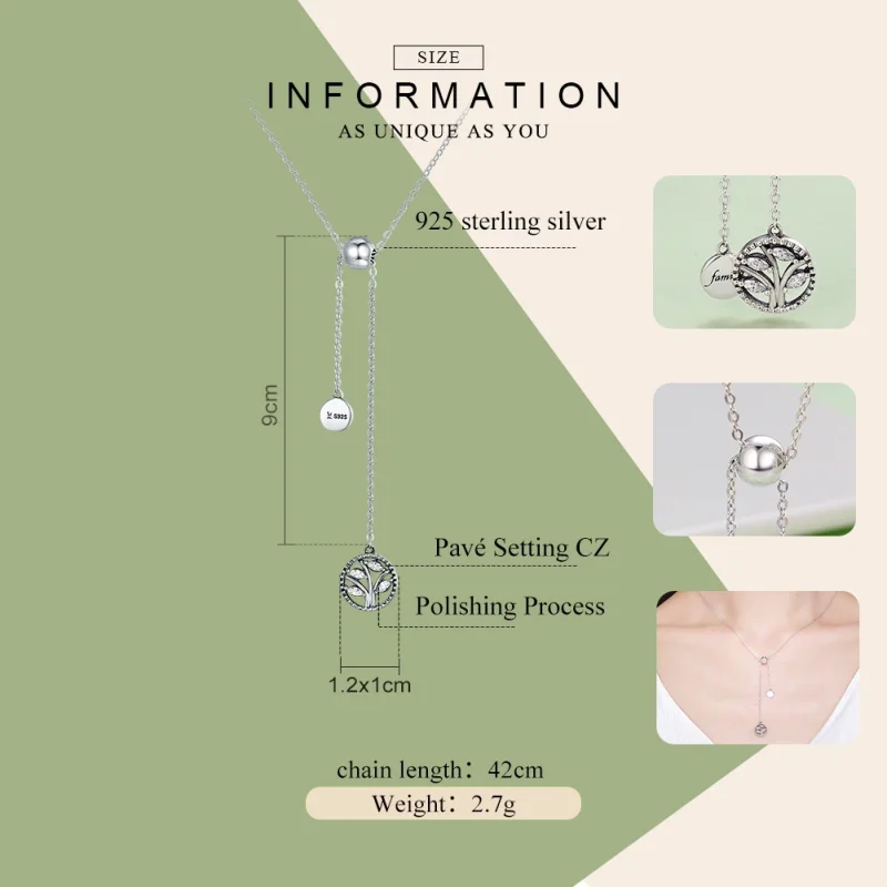 (image for) Pandora Style Silver Family Tree and Home Necklace - SCN106 - View 3