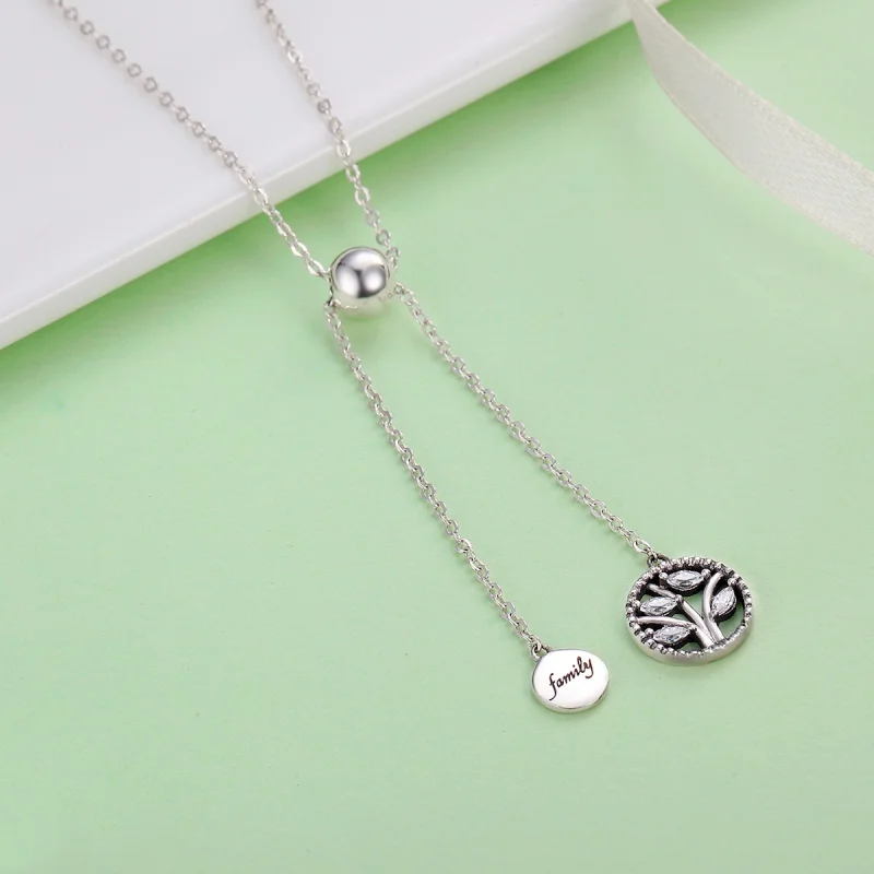 (image for) Pandora Style Silver Family Tree and Home Necklace - SCN106 - View 7