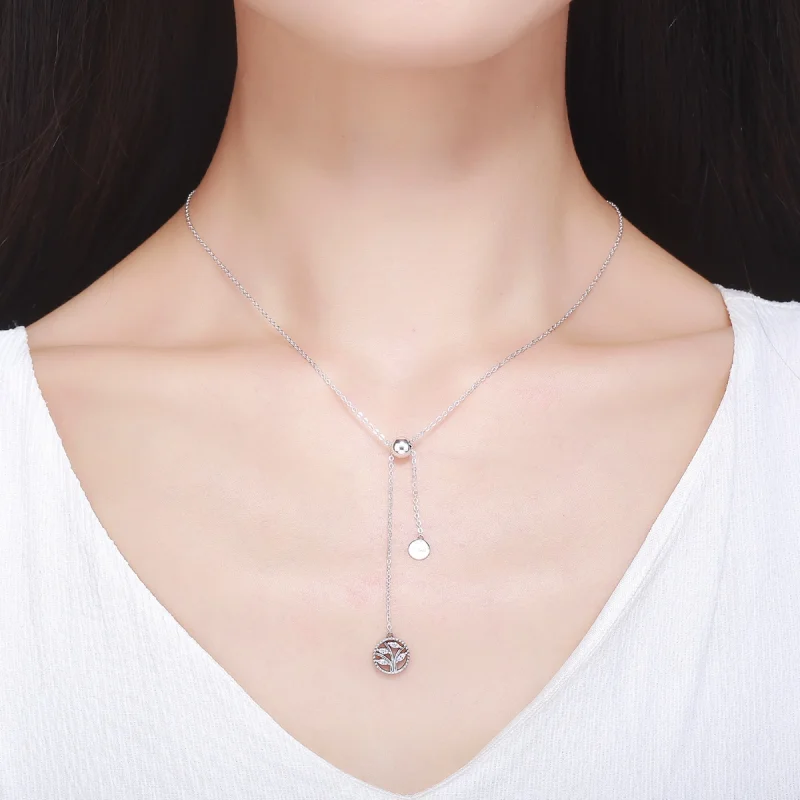 (image for) Pandora Style Silver Family Tree and Home Necklace - SCN106 - View 8