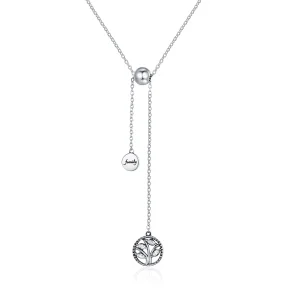 (image for) Pandora Style Silver Family Tree and Home Necklace - SCN106