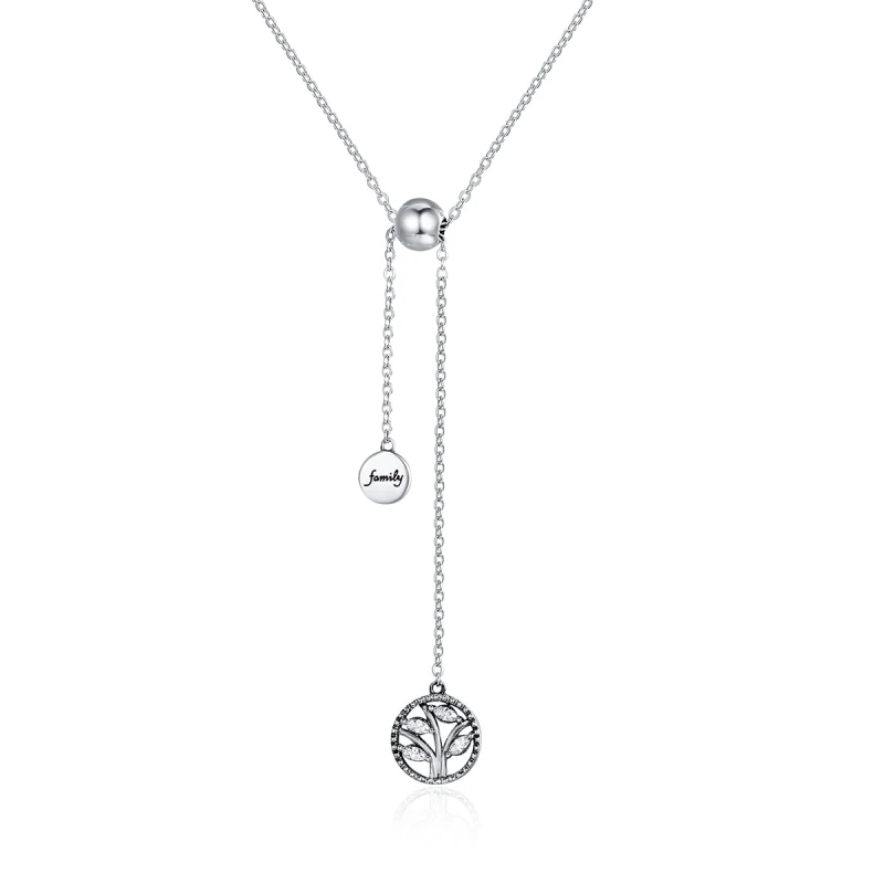 (image for) Pandora Style Silver Family Tree and Home Necklace - SCN106 - Product Image