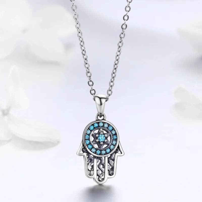 (image for) Pandora Style Silver Fatima's Guarding Necklace - SCN264 - View 5