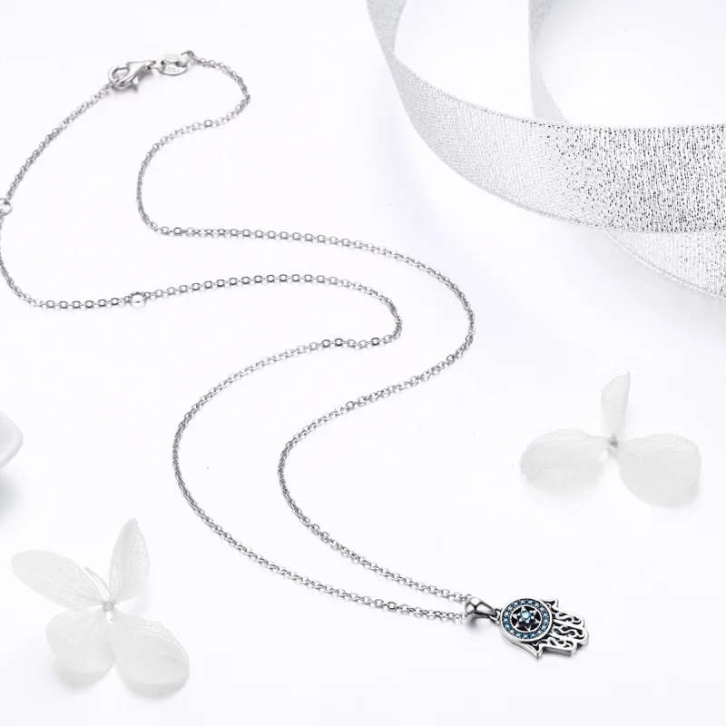 (image for) Pandora Style Silver Fatima's Guarding Necklace - SCN264 - View 7