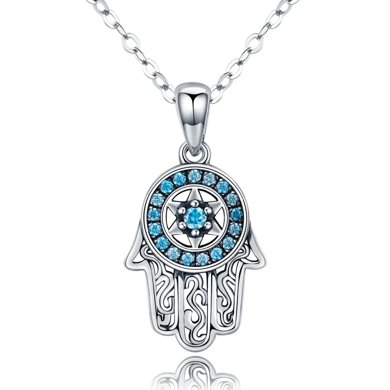 (image for) Pandora Style Silver Fatima's Guarding Necklace - SCN264 - Product Image