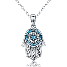 Pandora Style Silver Fatima's Guarding Necklace - SCN264 Pandora Style Silver Fatima's Guarding Necklace - SCN264