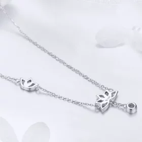 Pandora Style Silver Fresh Lotus Pendant Necklace - BSN012 Pandora Style Silver Fresh Lotus Pendant Necklace - BSN012