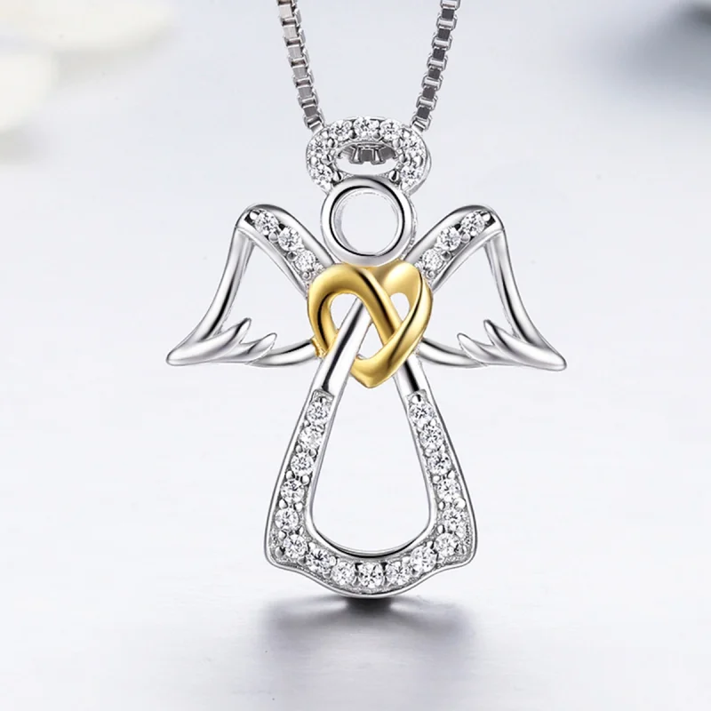 (image for) Pandora Style Silver Guardian Angel Necklace - SCN123 - View 5