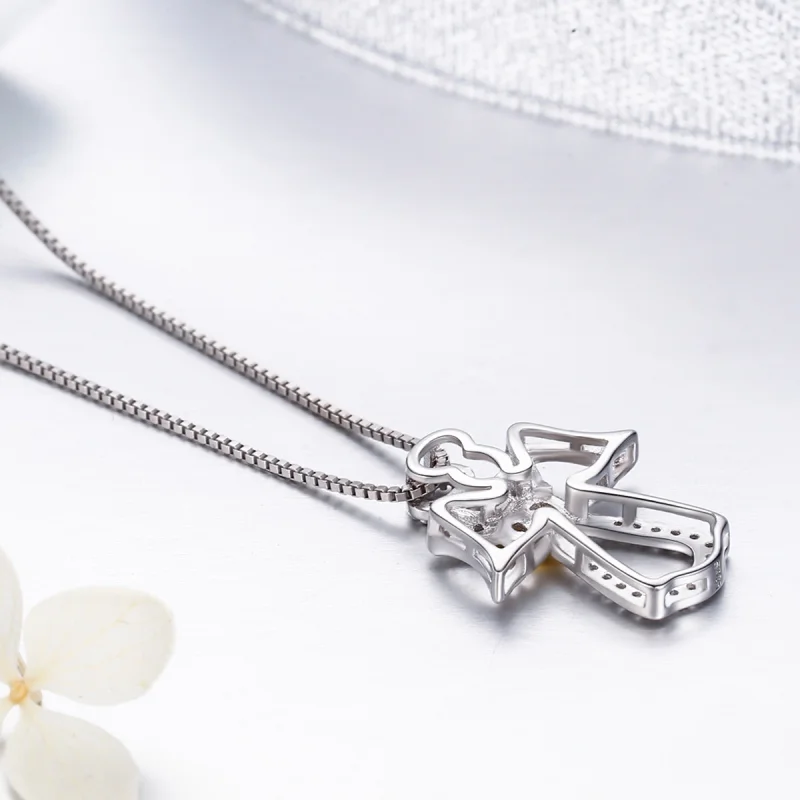(image for) Pandora Style Silver Guardian Angel Necklace - SCN123 - View 6