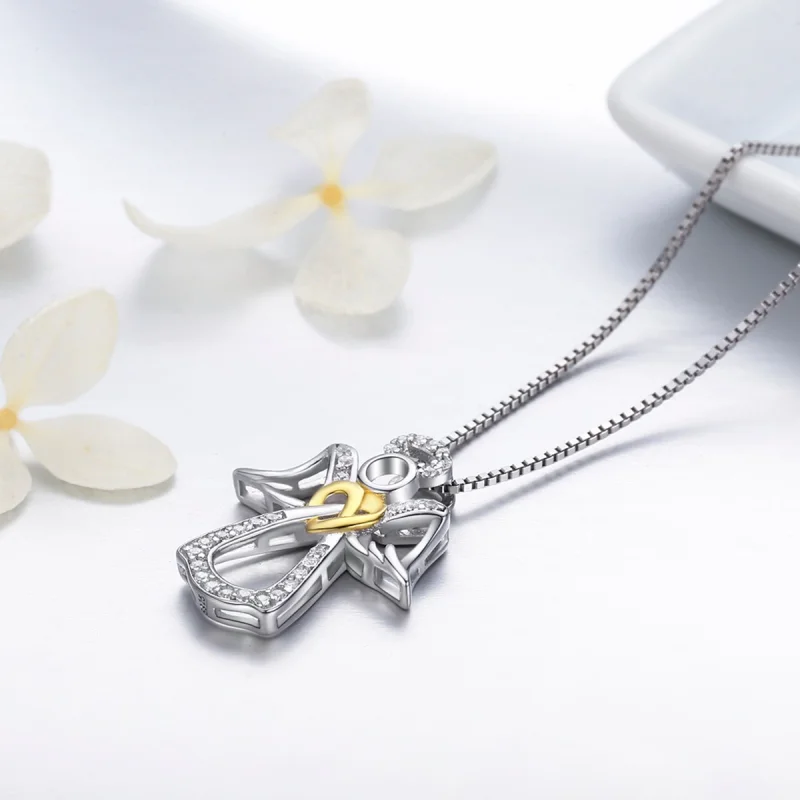 (image for) Pandora Style Silver Guardian Angel Necklace - SCN123 - View 7