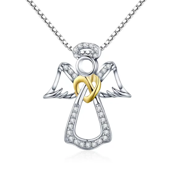 Pandora Style Silver Guardian Angel Necklace - SCN123