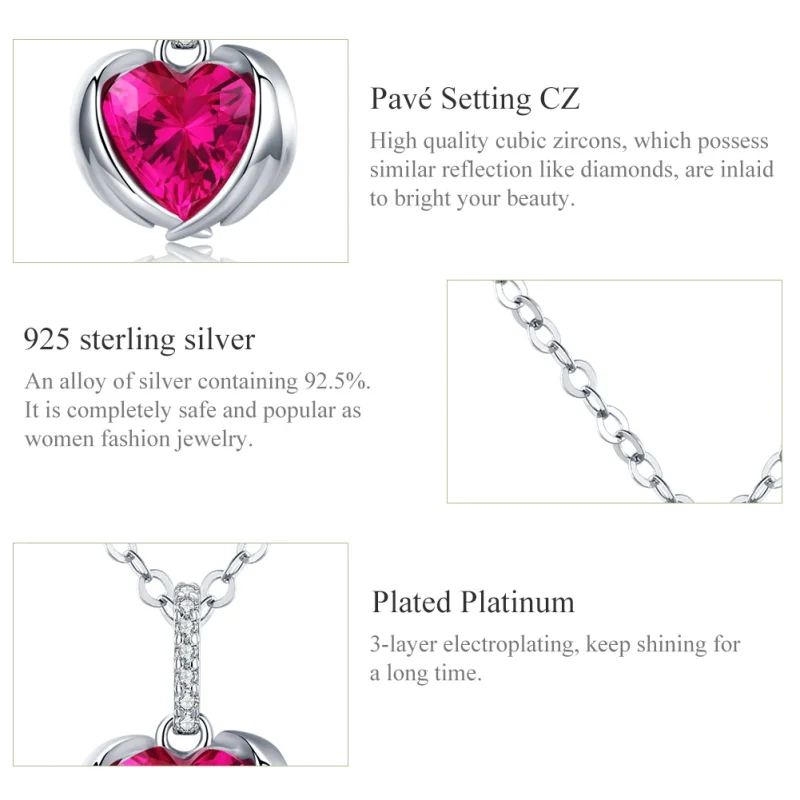 (image for) Pandora Style Silver Guardian Hearts Necklace - SCN341 - View 4