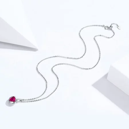 Pandora Style Silver Guardian Hearts Necklace - SCN341