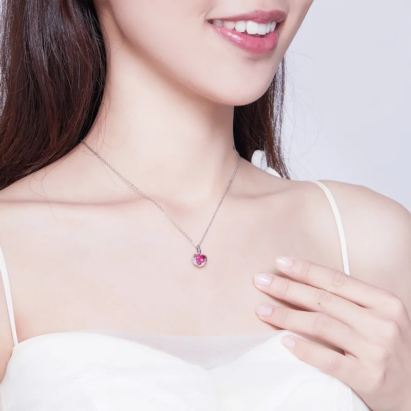 (image for) Pandora Style Silver Guardian Hearts Necklace - SCN341 - View 8