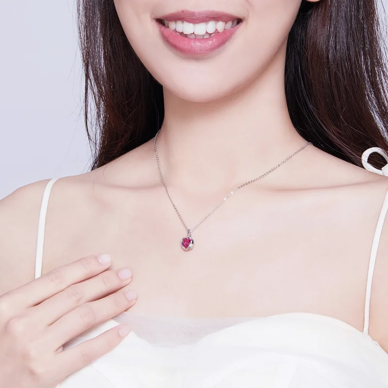 (image for) Pandora Style Silver Guardian Hearts Necklace - SCN341 - View 9