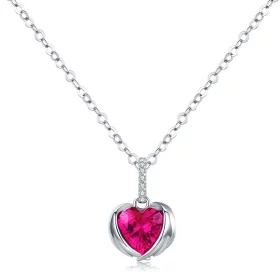 Pandora Style Silver Guardian Hearts Necklace - SCN341