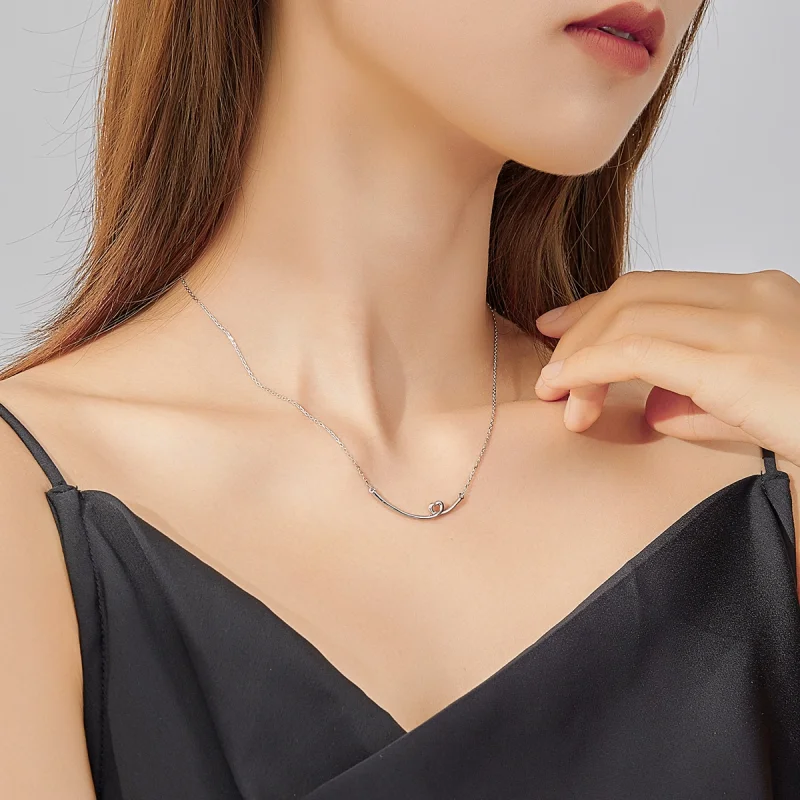 (image for) Pandora Style Silver Happy Smile Necklace - SCN381 - View 9