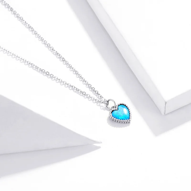 (image for) Pandora Style Silver Heart Pendant Necklace - SCN413 - View 3