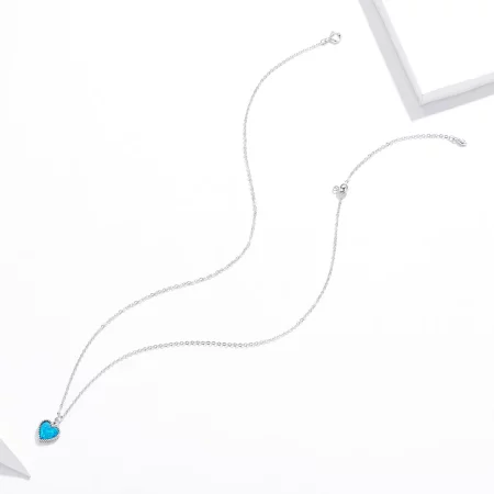 Pandora Style Silver Heart Pendant Necklace - SCN413