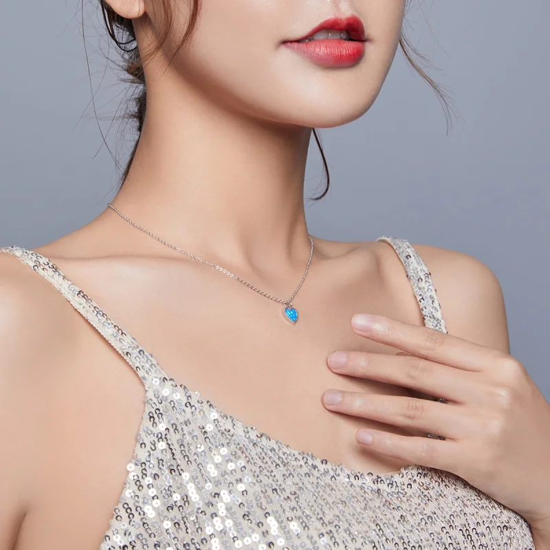 (image for) Pandora Style Silver Heart Pendant Necklace - SCN413 - View 7