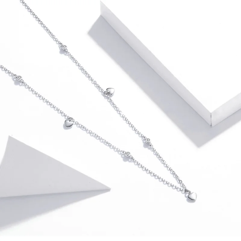 (image for) Pandora Style Silver Heart Shape Pendant Necklace - SCN417 - View 2