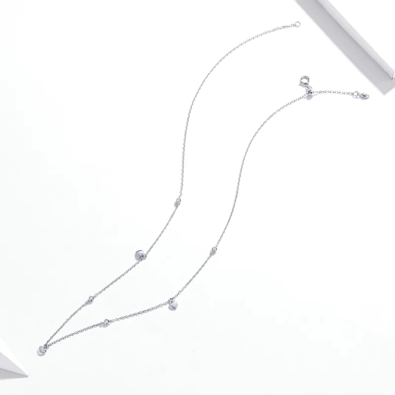 (image for) Pandora Style Silver Heart Shape Pendant Necklace - SCN417 - View 4