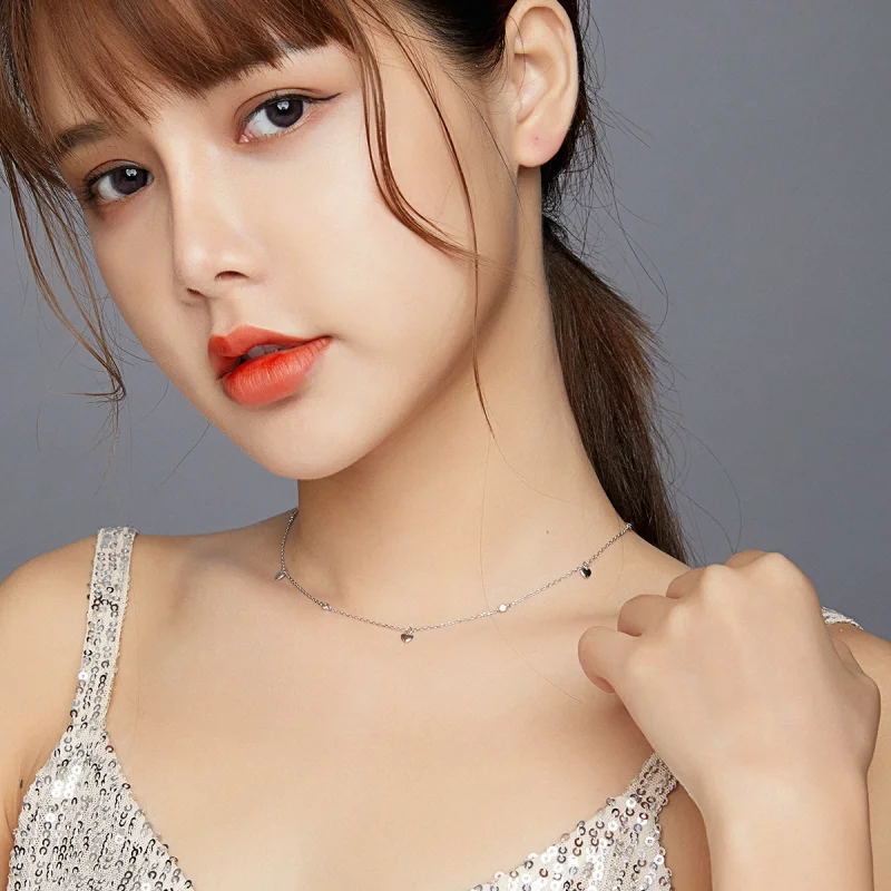 (image for) Pandora Style Silver Heart Shape Pendant Necklace - SCN417 - View 6