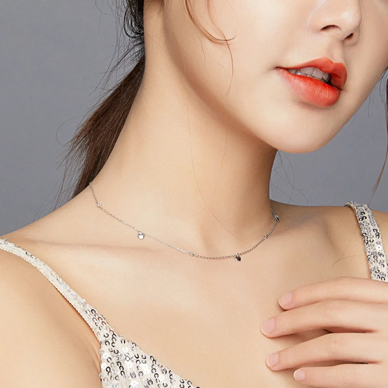 (image for) Pandora Style Silver Heart Shape Pendant Necklace - SCN417 - View 7