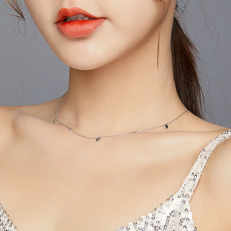 (image for) Pandora Style Silver Heart Shape Pendant Necklace - SCN417 - View 8