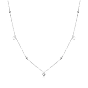 Pandora Style Silver Heart Shape Pendant Necklace - SCN417