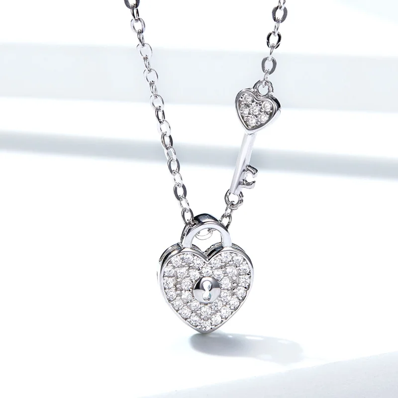 (image for) Pandora Style Silver Heartslock Necklace - SCN315 - View 4