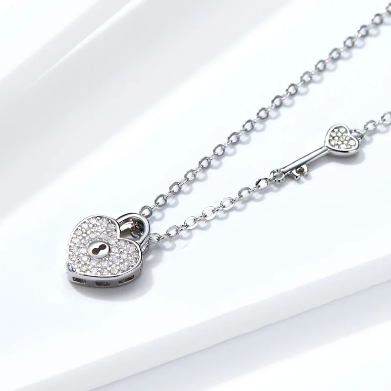 (image for) Pandora Style Silver Heartslock Necklace - SCN315 - View 5