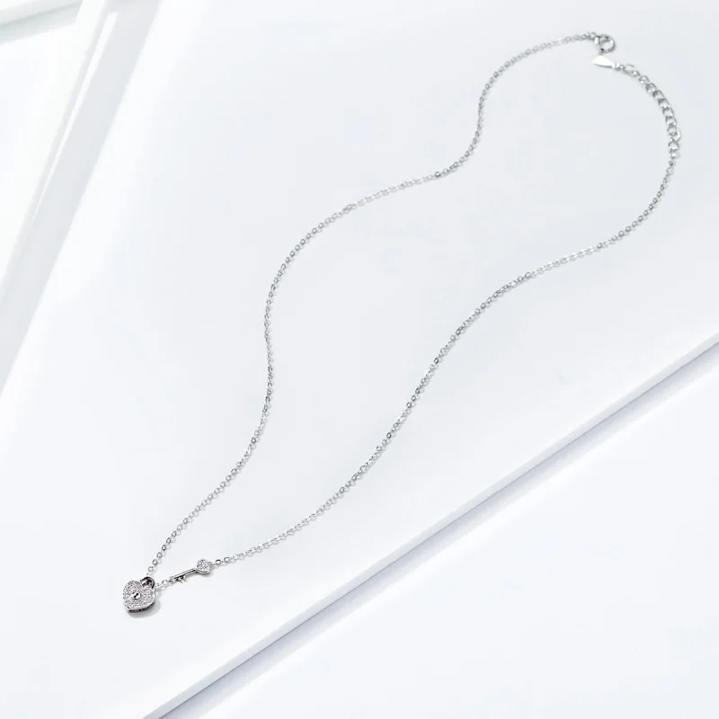 (image for) Pandora Style Silver Heartslock Necklace - SCN315 - View 7