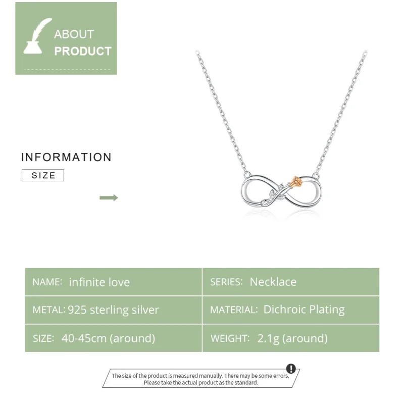 (image for) Pandora Style Silver Infinite Love Necklace - SCN371 - View 3