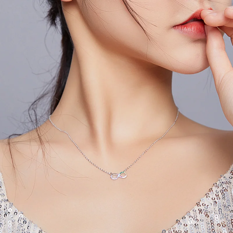 (image for) Pandora Style Silver Infinity Symbol Necklace - SCN402 - View 10